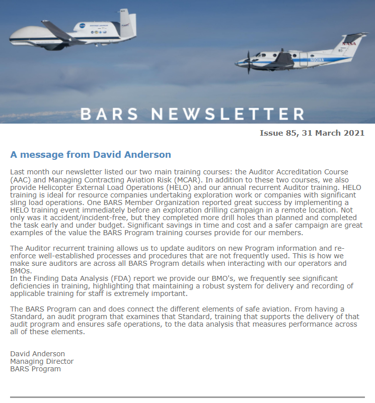 BARS PROGRAM- The Value of Training