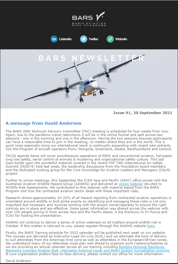 BARS PROGRAM-TAC26 Agenda, AAWHG Webinar Series and Training in 2022