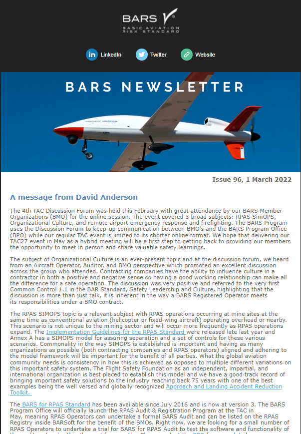 BARS Newsletter – Discussion Forum, SIMOPS, and Organizational Culture