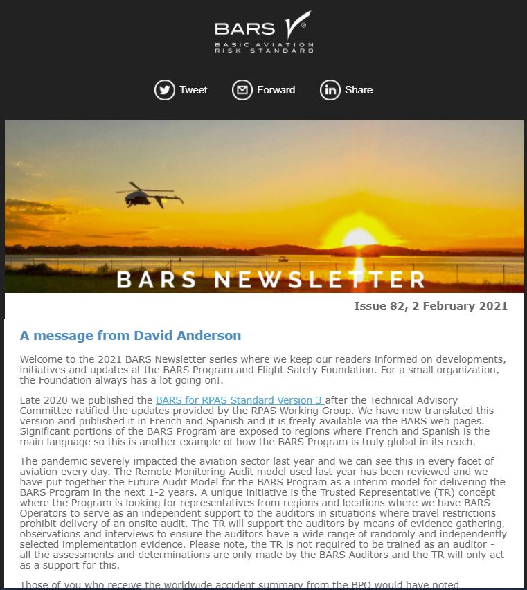 BARS Program -RPAS Standard, Technical Representatives, WFP