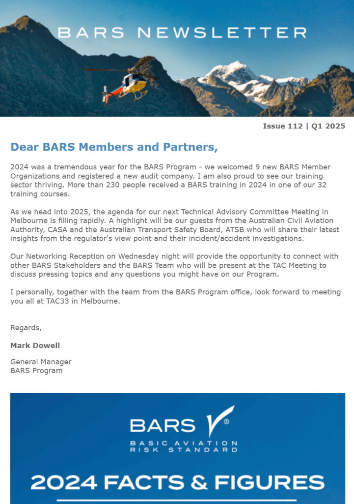 BARS Newsletter Q1 2025 – New Standards // New BMOs // TAC33 prep kicking off